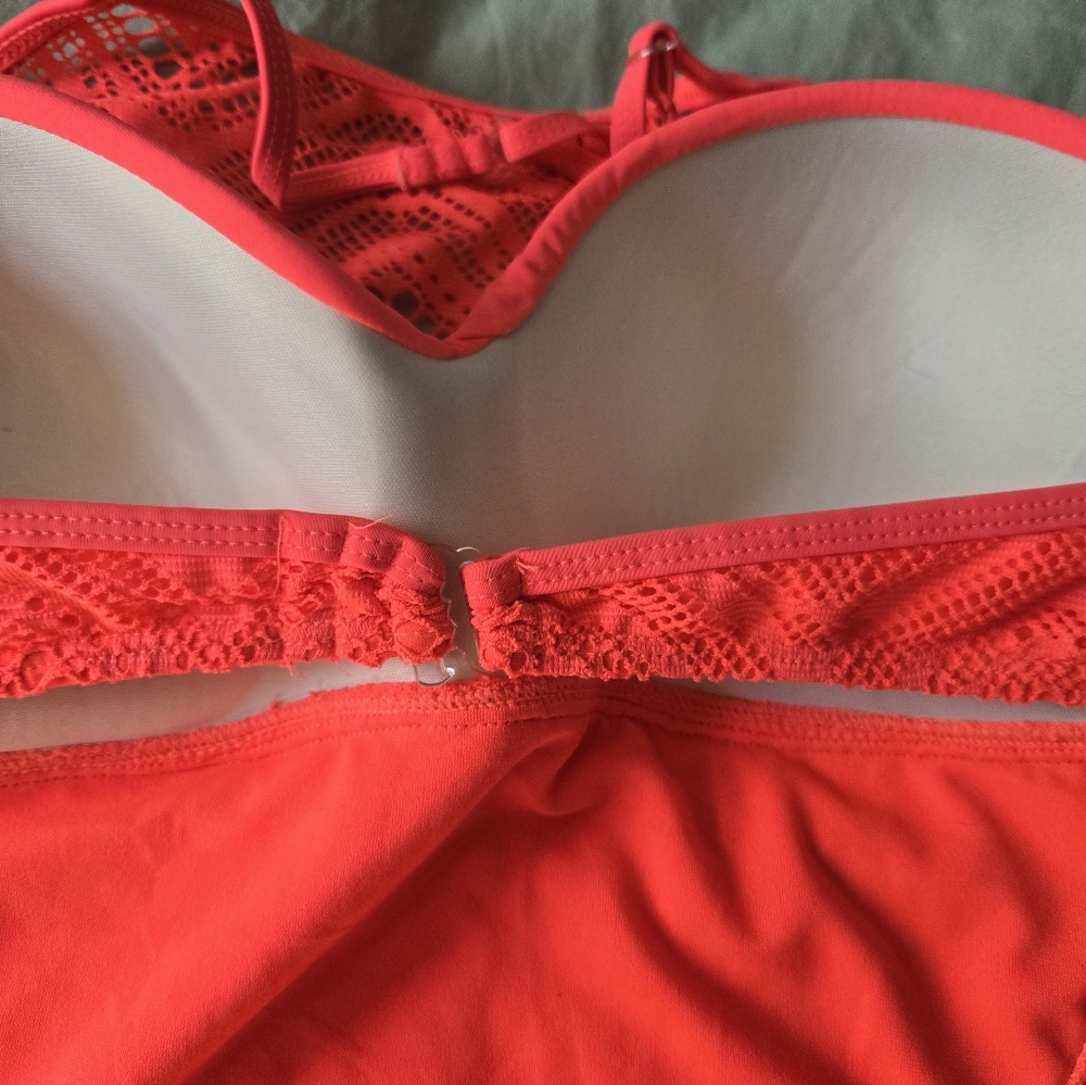 NWOT OP Red Crochet One-Piece Side Cut-Out Swimsuit (!!Please Read Discription!) - Picture 5 of 6